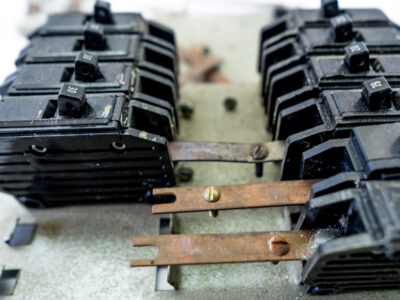 asbestos in circuit breakers inside older electrical panels